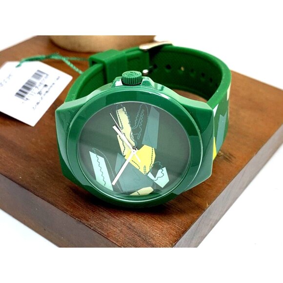 Lacoste Men's Watch 2011186 Quartz Neocroc Green Dial Rubber Band 42mm - Picture 7 of 13